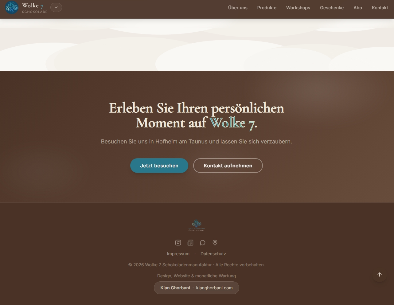 Wolke 7 Schokolade – Website Hero